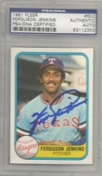 Fergie Jenkins Autographed Card (Texas Rangers)